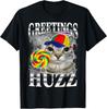 Lollipop Cat Meme Greetings Huzz Funny Silly Cat Humor Men Women Unisex T-Shirt
