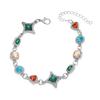 Colorful Faux Gem Necklace Women Retro Necklace Bracelet Sparkling Rhinestone Necklace for Jewelry Gift Parties Dating Weddings