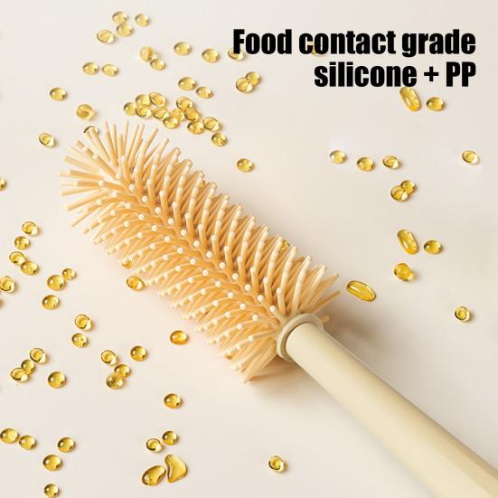 Escova de Limpeza de Copos Multifuncional 5 em 1 Desenho Animado Bota Cabo Longo Escova de Silicone Copo de Mamadeira