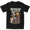Heren Dames Dungeon Dragon Katten T-shirt Kleding Kawaii Kat Puur Katoen T-shirt Kleding Grappig T-shirt Alle Seizoenen