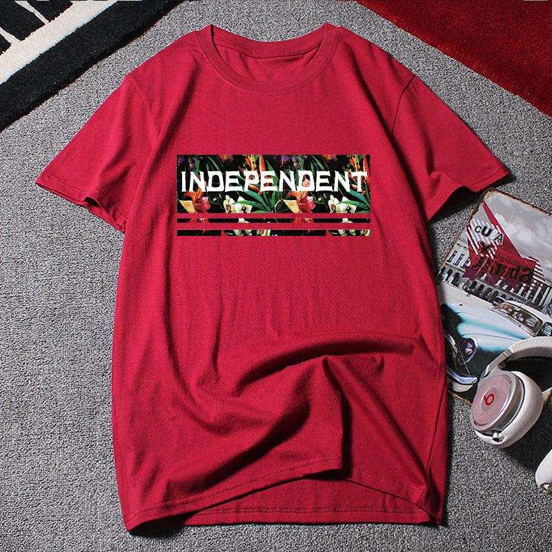 Baumwoll-T-Shirts Sommer Kurzarm-T-Shirt für Herren Rundhalsausschnitt Locker Baumwolle Locker Jugend T-Shirt