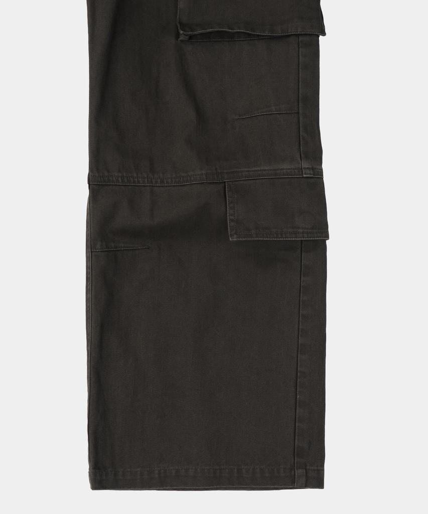 SLOWACID Washed Herringbone Cargo Pants [Charcoal]