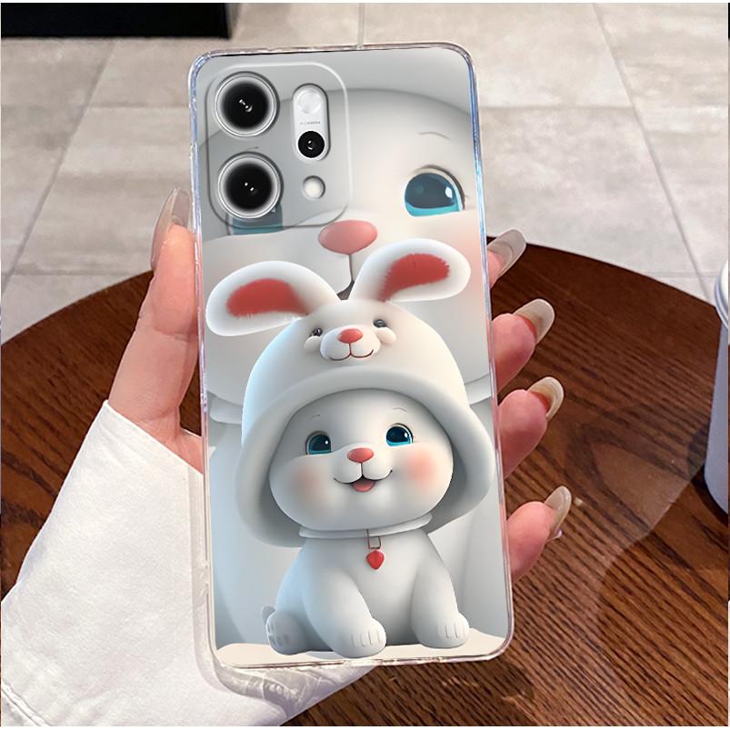 Case For OPPO Reno14 Reno 14 Pro 5G Luxury Cute Heart Rabbit Funny Casing OPPO Reno 14 14Pro Reno14Pro 5G Clear Soft Phone Case