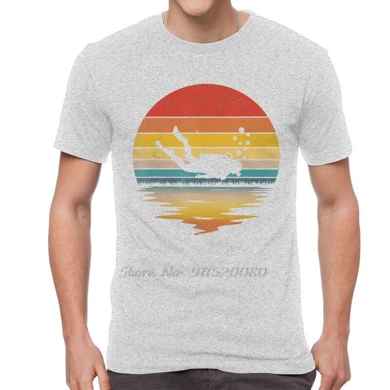 Vintage Retro Scuba Diving Tshirt Men Harajuku T Shirt Short Sleeve Cotton Funny 80s Scuba Diver Gift Dive Lover Tshirt Tee Top