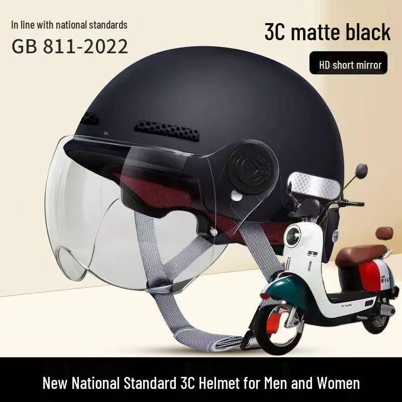 3C Certified Summer Motorcycle Half-Helmet for Men & Women, with Sun Protection, Universal All-Season Riding Hat