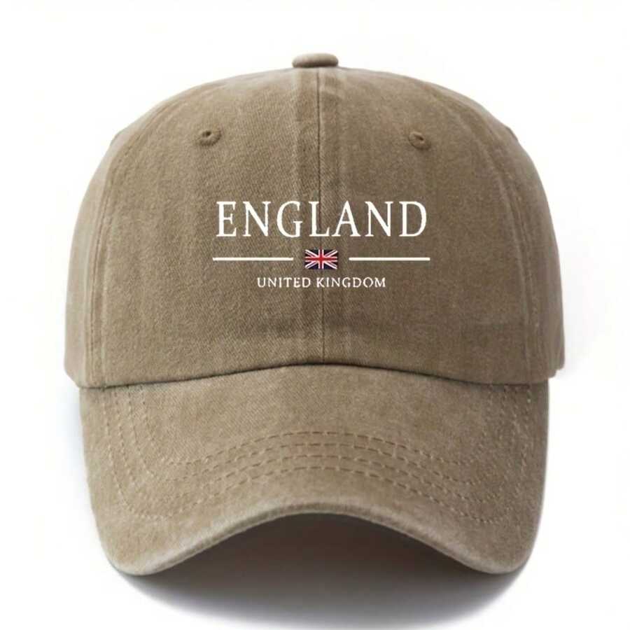 England Flag Baseball Cap For Adults, Polyester Adjustable Snapback, Breathable Casual Outdoor Hat