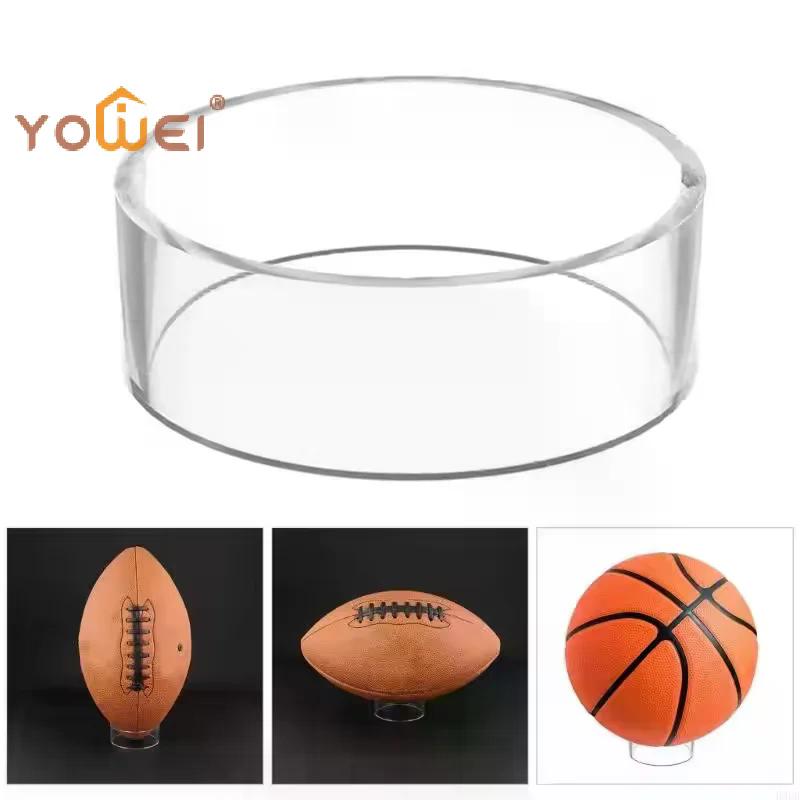 Acrylic Ball Stand Clear Round Display Stand Support Holder For Football Basketball Rugby Soccer
