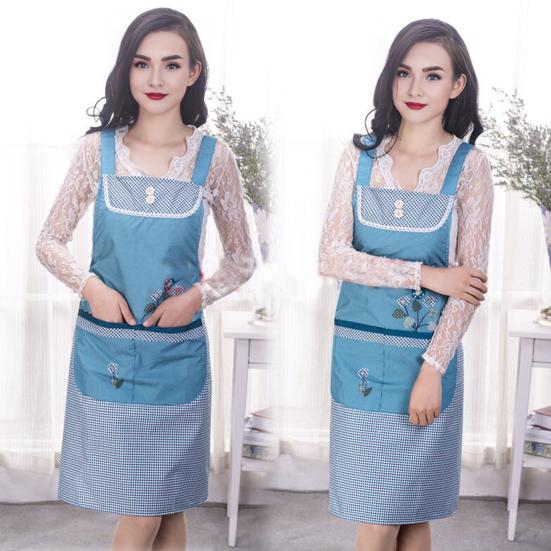 Cartoon Küchenschürze Wasserdicht Ölbeständig Polyester Ärmellose Schürze Blumendruck Design Schürze für Zuhause Restaurant