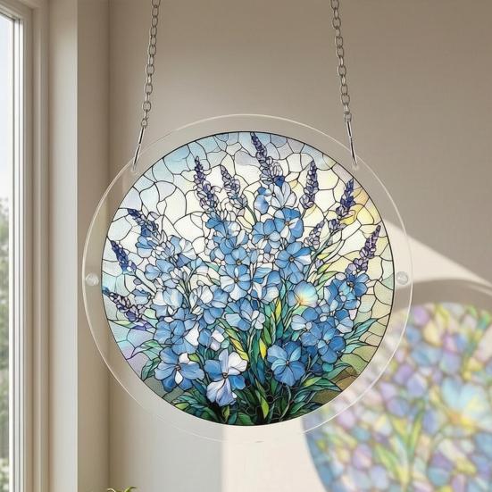 83 Pcs Acrylic Suncatcher Jigsaw Puzzles Stained Glass Style Window Hanging Decor DIY Sun Catcher Kit for Home Garden Decor