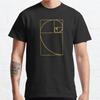 Übergröße S-3XL Goldener Schnitt Heilige Fibonacci-Spirale Bedrucktes T-Shirt Herren Tops Mode Kleidung T-Shirts