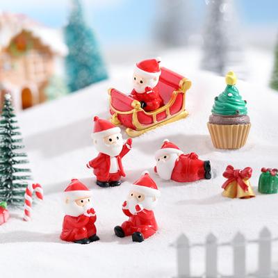 Resin Christmas Decoration Ornaments Cute Santa Claus Figurines Micro Landscape Gift For Fish Tank