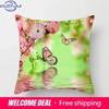 Butterfly Flower Pattern Decorative Pillowcase Car Sofa Square Cushion Pillowcase