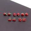 Sweet Strawberry Cherry Apple Fruit Earrings Red Flower Earrings Hipster Mushroom Earrings