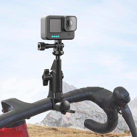 Bike Handlebar Action Camera Mount for Insta 360 X2 X3 X4 360 Degrees Rotatable Motorbike Bike Handle Grip Sports Camera Bracket