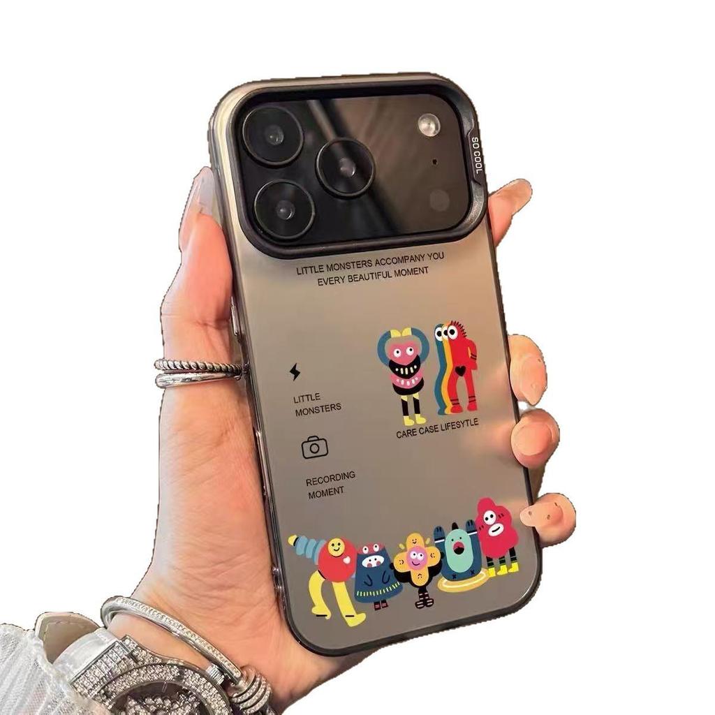 Letter Monster Cartoon Phone Case for iPhone 14/15/16 Pro Max - Cute Design