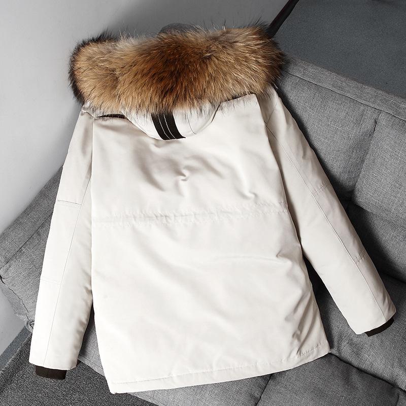 Men's Thermal Thick Fur Collar Male Winter Long Parkas Down Jacket Coat Mid-Length 90% White Duck Down Outwear Overcoat for Men