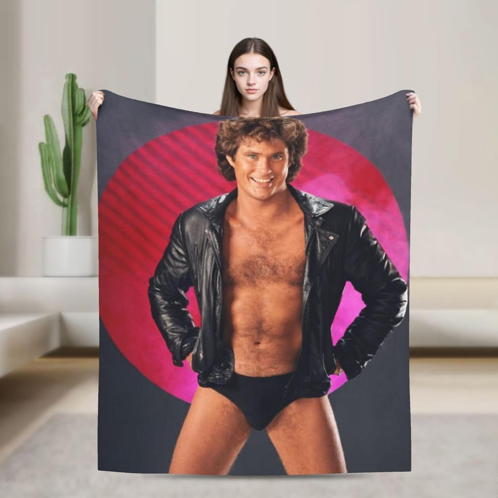 David Hasselhoff Super Zachte Dekens Kampeer Pluche Plaid Nieuwigheid Bank Stoel Flanellen Sprei Bankbed Deksel