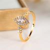 Charm Female Crystal White Zircon Stone Engagement Ring Yellow Gold Color Summer Wedding Jewelry For Women