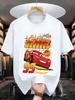 Oversized Men and Women Disney Cars McQueen 95 Printed Tshirt Cotton 2026 Summer Parent Child Top Street Fashion Casual Trend