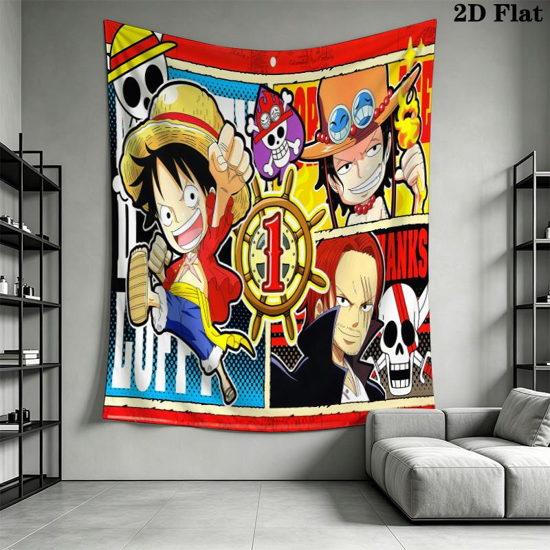 Arazzo da Parete Monkey D Luffy di One Piece Appeso Estetico alla Parete Coperta in Tessuto Stampato Arazzi Decorativi per Camera da Letto Soggiorno Decorazioni per la Casa