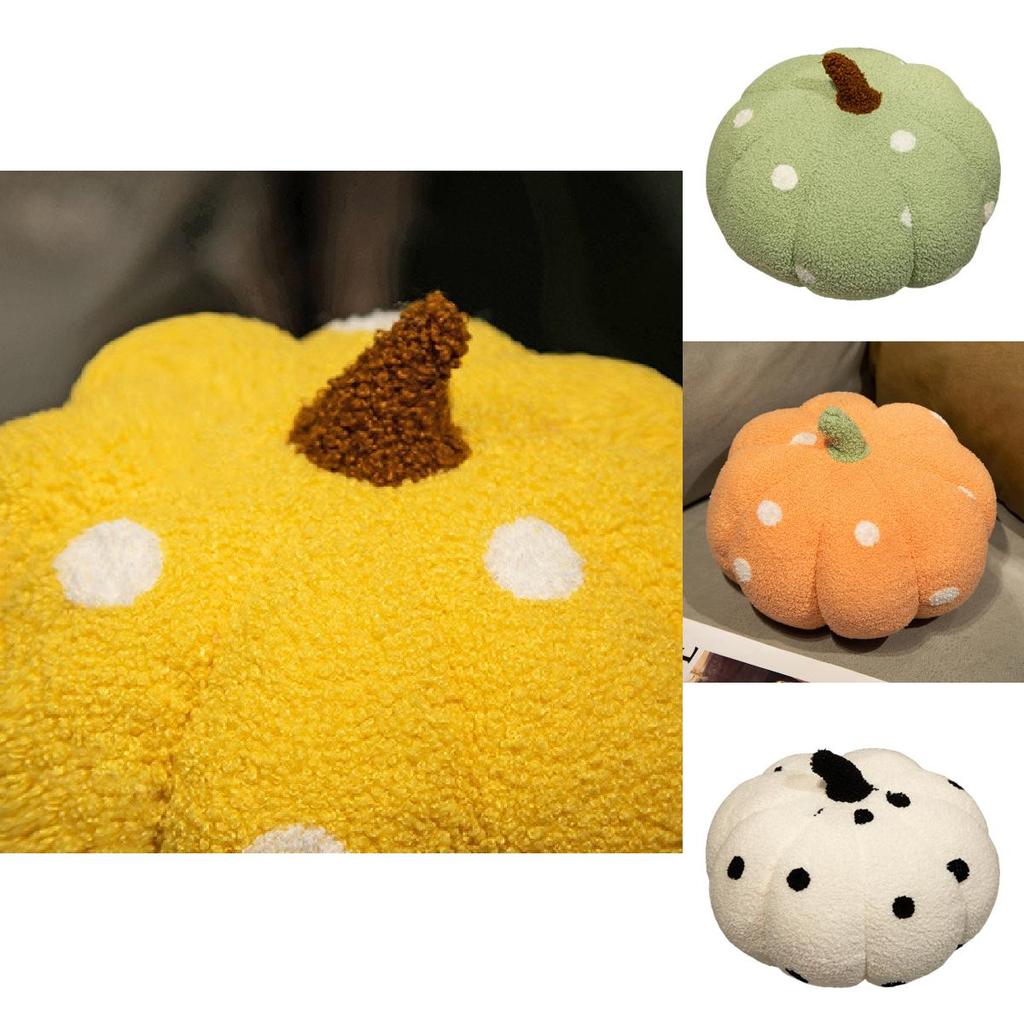 Cute Colorful Polka Dot Pumpkin Pillow Toy For Halloween Decor