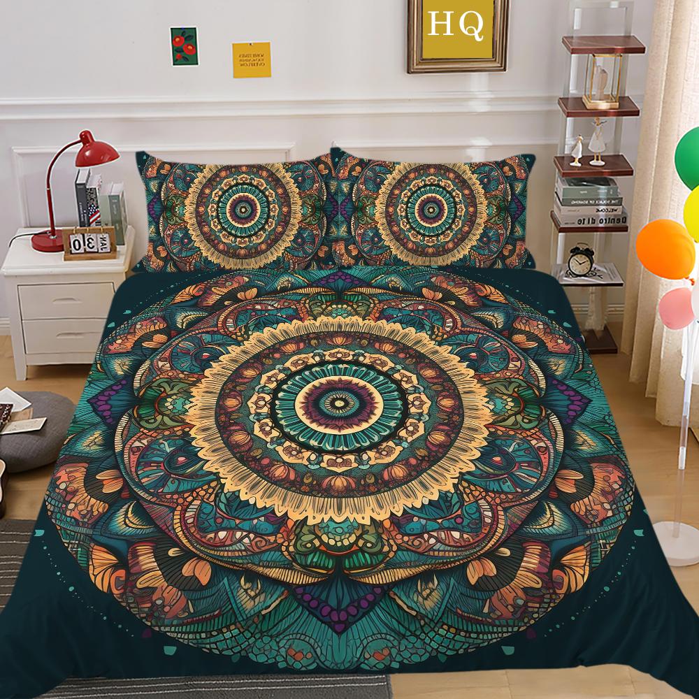Mandala mintás otthoni ágynemű garnitúra Divatos kialakítású paplanhuzat garnitúra Egyszemélyes Kétszemélyes Méretű paplanhuzat garnitúrák