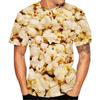 Popcorn 3D Printed Funny T Shirts Men Women Clothing Summer Short Sleeve T-Shirt Kids Trendy Casual Y2k Streetwear Tops Tees