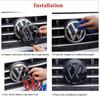 hijk1 2pcs ABS Car Front Grill Emblem Rear Trunk Badge Logo for Volkswagen VW Golf 5 6 7 7.5 8 MK5 MK6 MK7 MK8 Polo Passat B8 Scirocco