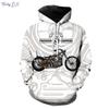 Men's Sweatshirt Vintage Motorcycle Print Street Fashion Graphic Hoodies Comfort Pocket Long Sleeve Oversized Hoodie Clothing