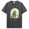 Süße Cottagecore T-Shirts Ästhetischer Frosch spielt Banjo auf Pilz T-Shirt Unisex Baumwolle Grafik T-Shirt Unisex Kleidung Oversized
