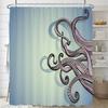 Octopus Seas Douchegordijnen Badgordijn 180*180cm Waterdicht Badkamer Woondecoratie Wasbaar Stoffen Badkamerscherm Met 12 Haken