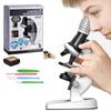 100-1200X Teaching Microscope Kit High Magnification Student Biological Observation Learning Specimen with Slide LED Light