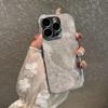 Silver edge denim cloth pattern mobile phone case is suitable for Apple 16PROMAX trend 16 hard case 15 fine hole 11 protective case