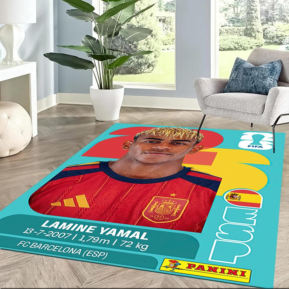 Yamal Kicks The Ball Square Rugs Are a Great Choice for Living Rooms, Bedrooms, Home Décor, and As Gifts.