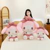 Juguete de peluche melodía de lazo falda a cuadros de fresa muñeca melodía cojín regalo