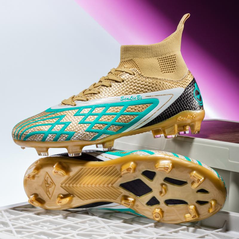 Men's Football Shoes Large Size Football Shoes Kids High Top Long Nail Outdoor Non-slip Football Boots