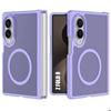 Case for Samsung Galaxy Z Fold 8, Shockproof Hard with Magnetic Ring - Translucent Purple