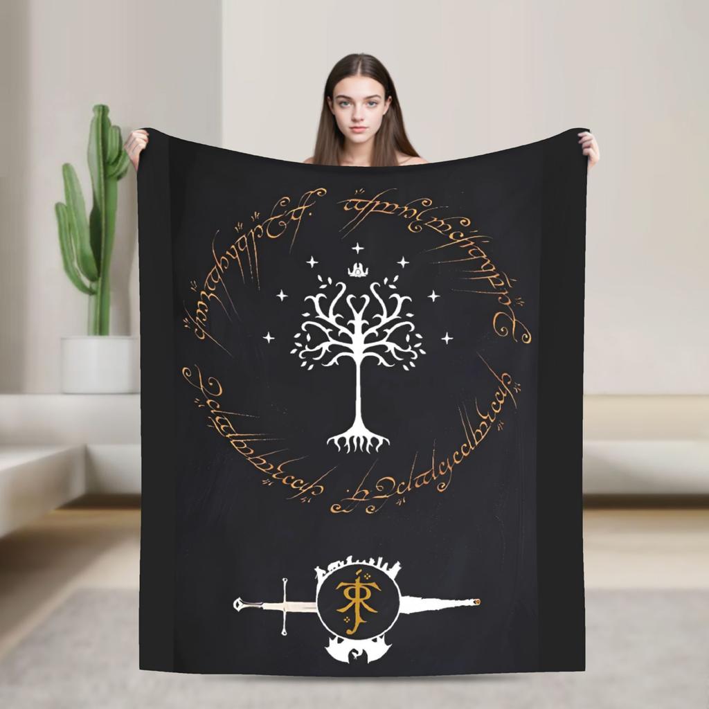 Origin Tree L-Lords Of The R-Rings Flannel Blanket Soft Durable Bedding Throws for Living Room Trend Bedspread Sofa Bed Cover