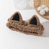 Korean Style Cartoon Cat Ears Coral Fleece Non-Slip Hair Tie Headband for Women