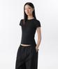 MUSINSA STANDARD WOMAN Women'S Pointel Lace Crew Neck T-Shirt [Black]