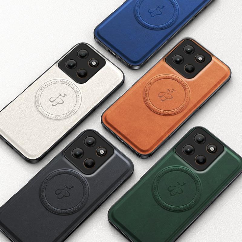 Wireless Charging Magnetic Case for Motorola Moto G66 G67 Power G05 G15 G75 G85 5G Protective Cover PU Leather Hard Back Fundas