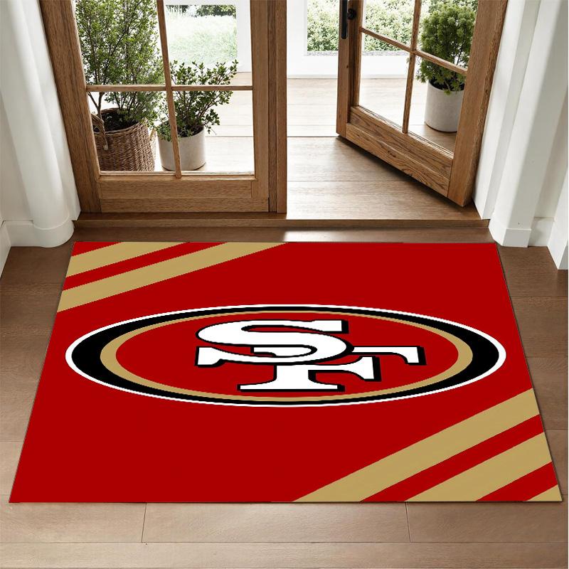 San Francisco 49ers Design Crystal Velvet Rug Soft Decorative Mat for Bedroom Entrance