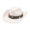 Taoxin Western Cowboy Upside Top Hat Ethnic Style Holiday Concave Staging Stage Prop Hat