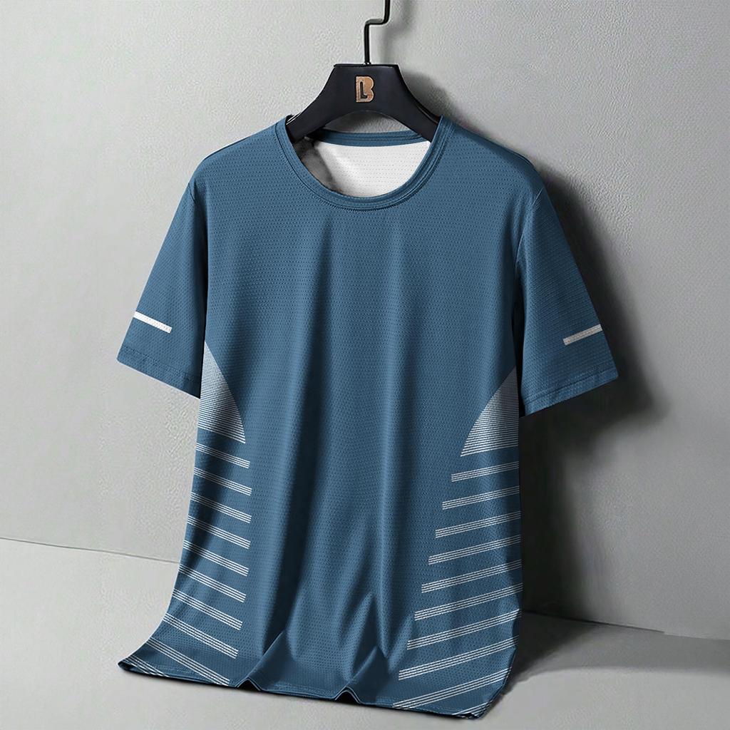 Men's Fitness T-Shirt Casual Short Sleeved Tees Gym Sports T-Shirt For Men Quick Drying Clothes Top Oversized Tshirt Streetwear