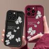 Coque de téléphone souple mate en TPU avec motif simple de nœud papillon pour iPhone 16 Pro Max 15 Pro 14 13 12 11 XR XS Antichoc Protection de l'objectif Housse bumper