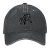 Pferdekopf Grafik Denim Dad Hat Vintage Gewaschene Baseballkappe Verstellbar Lässig Outdoor Kappe