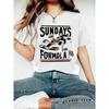 Sonntag Ist Für Formel-Rennsport-Enthusiasten Damenmode Rundhals Rennauto Grafik Kurzarm T-Shirt Sommer