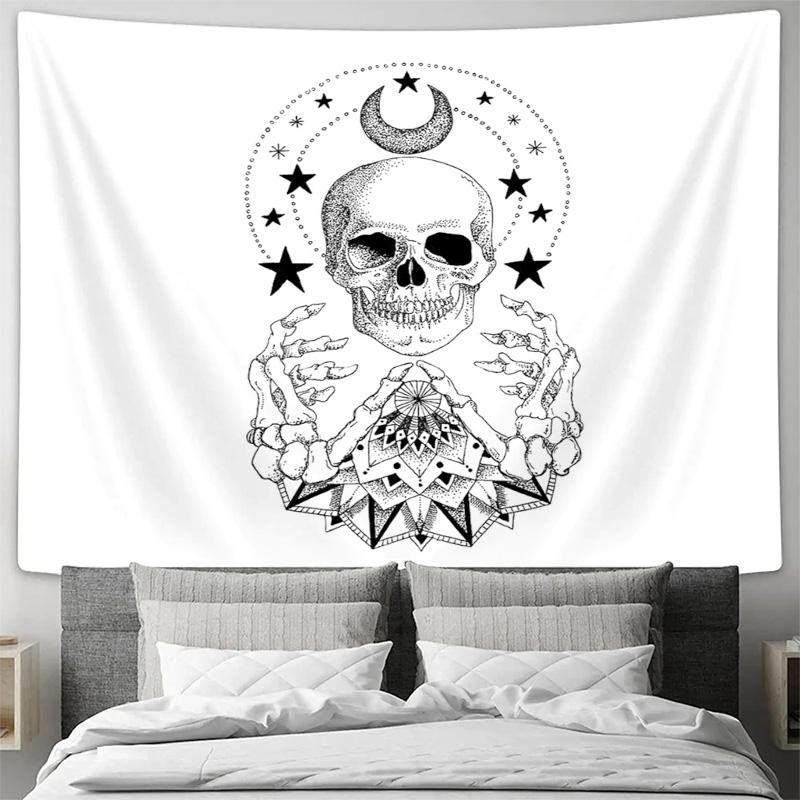 Boho Tapestry Wall Hanging Gothic Decor Celestial Moon Mandala Art Psychedelic Room Decor Festival Wall Art Vintage Home Textile