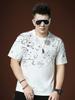 European-Style Round Neck T-Shirt 2025 New Men's Short-Sleeve Summer Printed Letter Trendy Brand Loose Half-Sleeve T-Shirt Men's Clothing