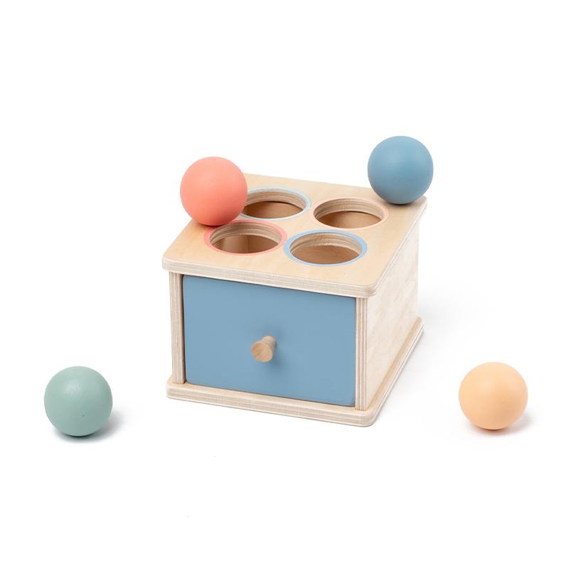 Montessori Object Permanent Box Wooden Toy Color Sorting Shape Matching Box Coins Ball Early Educational Toys Fine Motor Skill